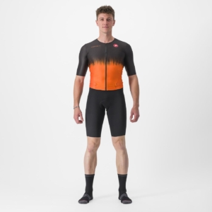 Costum de triatlon cu maneca scurta Castelli Sanremo Ultra Negru/Portocaliu M