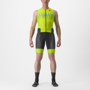 Costum de triatlon fara maneci Castelli Free Sanremo SL Galben Fluo/Negru XL