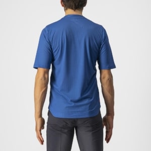 Jersey cu maneca scurta Castelli Trail Tech Tee Albastru/Negru M