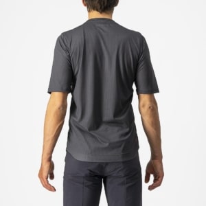 Jersey cu maneca scurta Castelli Trail Tech Tee Antracit/Galben Fluo L