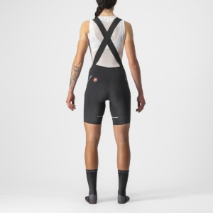Pantaloni scurti cu bretele Castelli Velocissima 3 de dama Negru/Argintiu M