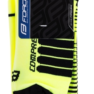 Sosete lungi Force Compress negru/fluo L-XL (42-47)