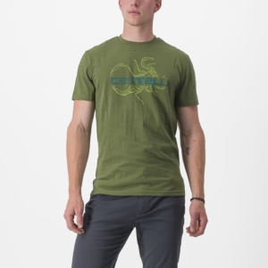 Tricou casual Castelli Finale Tee Verde L