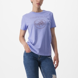 Tricou casual Castelli Pedalare Tee de dama Violet M