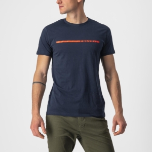 Tricou casual Castelli Ventaglio Tee Bleumarin/Rosu XXL