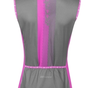 Tricou ciclism fara maneci Force F Acceler gri/roz XS