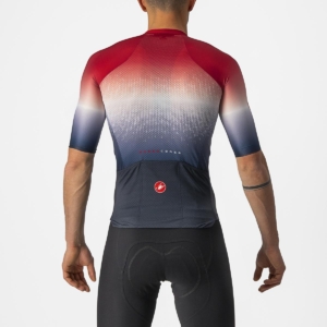 Tricou cu maneca scurta Castelli Aero Race 6.0 Rosu/Alb/Bleumarin L
