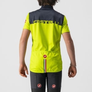 Tricou cu maneca scurta Castelli Neo Prologo pentru copii Galben Fluo/Bleumarin 12A
