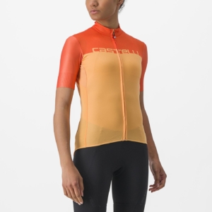 Tricou cu maneca scurta Castelli Velocissima de dama Galben/Portocaliu S